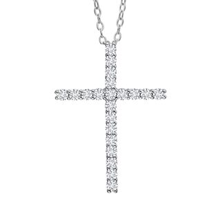 0.80ct Diamond Cross Pendant Necklace Moissanite 925 Gift Wedding Anniversary